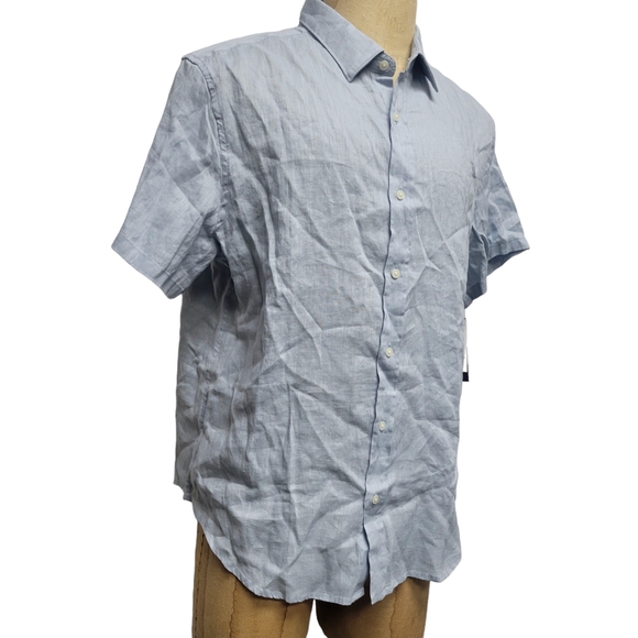 Bloomingdale's Men's Store 100% Short Sleeve Linen Shirt. Size XL. NWT $88 - Picture 3 of 10